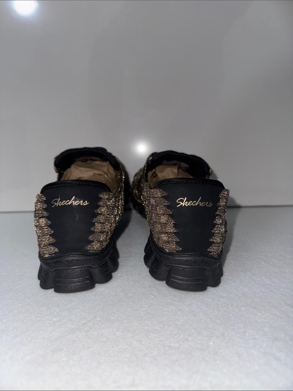 Skechers Memory Foam Bronze Metallic Woven Slip On Shoes Womens 6.5 - Picture 5 of 6